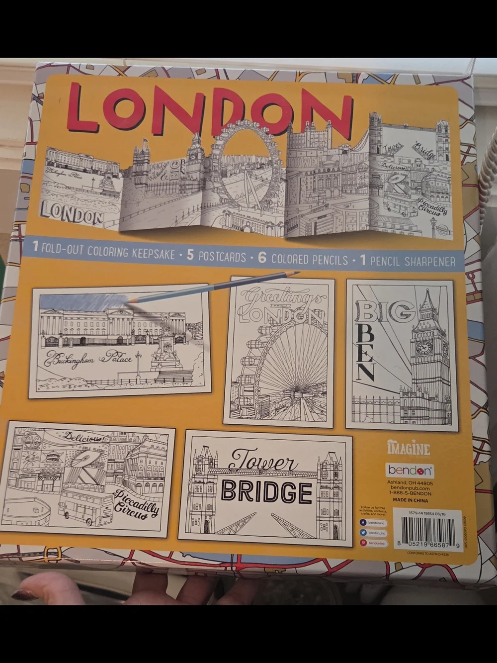London Fold-Out Coloring Postcard Set - NWT